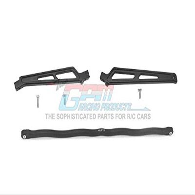 GPM For Arrma Talion 6S BLX (ARA106048) Upgrade Parts Aluminum Center Brace Bar + Chassis Brace - 3Pc Set Black