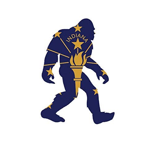 EW Designs Indiana Bigfoot Sticker Decal Vinyl in Big Foot Sasquatch yeti Bumper Sticker Vinyl Sticker Car Truck Decal 5"