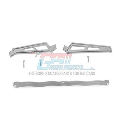 GPM for Arrma Talion 6S BLX (ARA106048) Upgrade Parts Aluminum Center Brace Bar + Chassis Brace - 3Pc Set Gray Silver