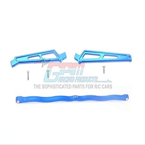 GPM for Arrma Talion 6S BLX (ARA106048) Upgrade Parts Aluminum Center Brace Bar + Chassis Brace - 3Pc Set Blue