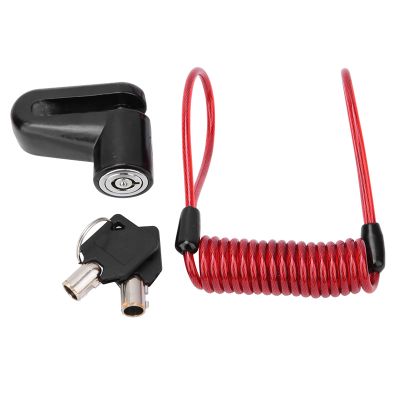 Keenso Scooter Disc Brake Lock with Reminder Cable, Black Anti-Theft Disc Brake Lock with Reminder Cable for M365 Electric Scooter Electric Scooter