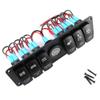 6 Gang Toggle Rocker Switch Panel with LED Voltmeter for RV Marine Boat Car Truck Universal Electrical Control System view 1
