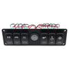 6 Gang Toggle Rocker Switch Panel with LED Voltmeter for RV Marine Boat Car Truck Universal Electrical Control System view 2