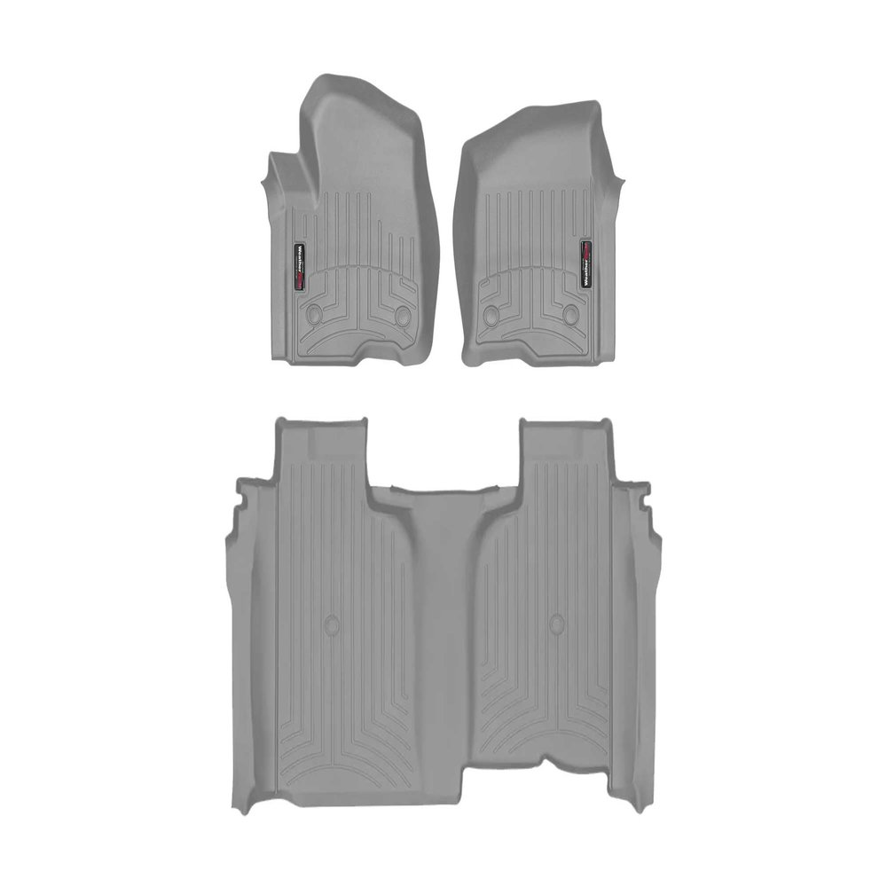 WeatherTech Custom Fit FloorLiners for Chevrolet Silverado 1500 LTD, Sierra 1500, Sierra 2500HD / 3500HD - 1st & 2nd Row (461436-1-5), Grey
