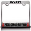 Custom Brother - Wyatt Proud Cancer Survivor Male Cancer Survivor Metal Car SUV Truck License Plate Frame Ch r90 view 1