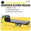 Little Buster Toys Gooseneck Flatbed Trailer All-Metal 1:16 Scale Black Ranch Hauling Accessory for Farm Displays, Dioramas & Collectible Western Scenes Durable Metal Trailer with Rubber Tires view 3