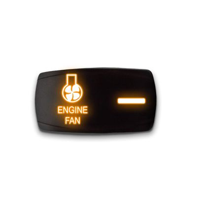 ENGINE FAN - Orange - STARK 5-PIN HORIZONTAL Laser Etched LED Rocker Switch Dual Light - 20A 12V ON/OFF