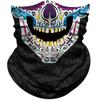 Obacle Skull Face Mask Half for Dust Wind UV Sun Protection Seamless 3D Tube Mask Bandana for Men Women Durable Thin Breathable Skeleton Mask Motorcycle Riding (Skull Purple Blue Face Open Mouth) view 1