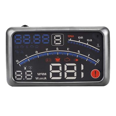 Car HUD with Over Speed Alarm and Digital Speedometer, Vehicle Dashboard Display for MPH/KM/h, Projection Film, 12V Power, 5.5-inch Screen,