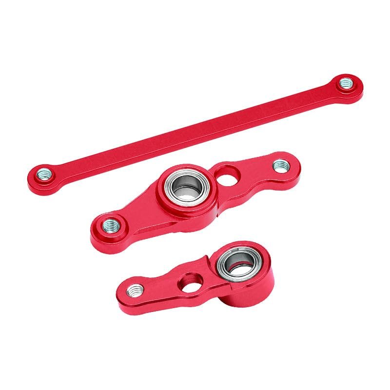 GPM For Tamiya DF01 / TA01 / TA02 / M1025 Upgrade Parts Aluminum Steering Assembly with Bearings - 1 Set Red