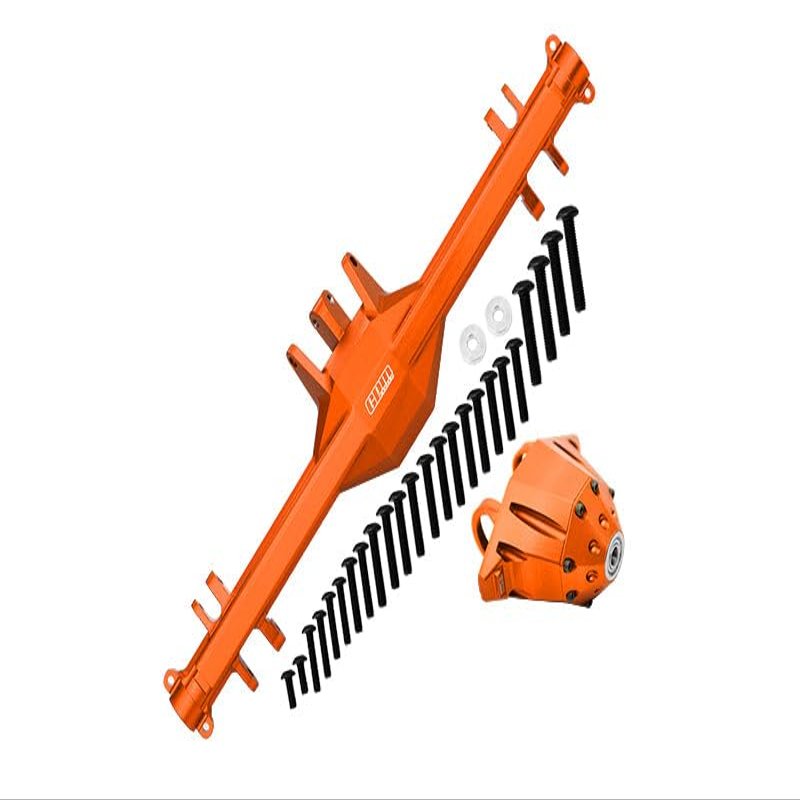 GPM For Traxxas Unlimited Desert Racer 4X4 (#85076-4) Upgrade Parts Aluminum Rear Axle Housing (With Carrier) - 1 Set Orange