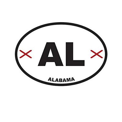 EW Designs Alabama State Flag Oval Sticker Decal Vinyl AL Bumper Sticker Vinyl Sticker Car Truck Decal 5"