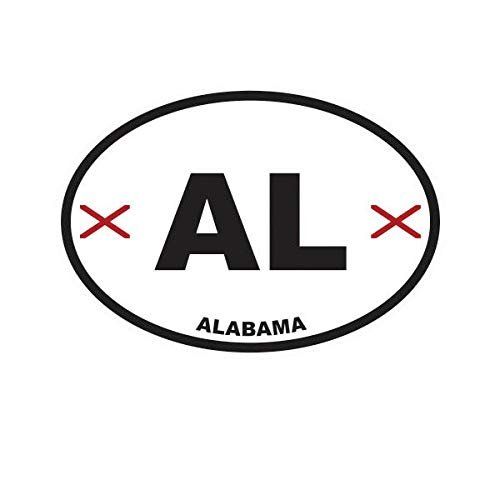 EW Designs Alabama State Flag Oval Sticker Decal Vinyl AL Bumper Sticker Vinyl Sticker Car Truck Decal 5"