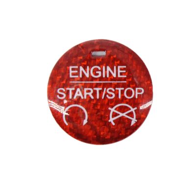 WLKE for Ford Mustang 2015-2019 Carbon Fiber Ignition Engine Start Stop Buttons Cover Trim (Red)