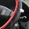 Elantrip Leather Steering Wheel Cover 15 1/2 to 16 inch Universal Large Grip Breathable for Car Truck SUV Jeep Anti Slip Black and Red view 3