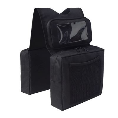 UNISTRENGH Snowmobile ATV Tank Saddlebags Durable Universal ATV Fender Bag Waterproof Front Accessories Storage Pack Luggage with Water/Drink Pocket (Black 01)
