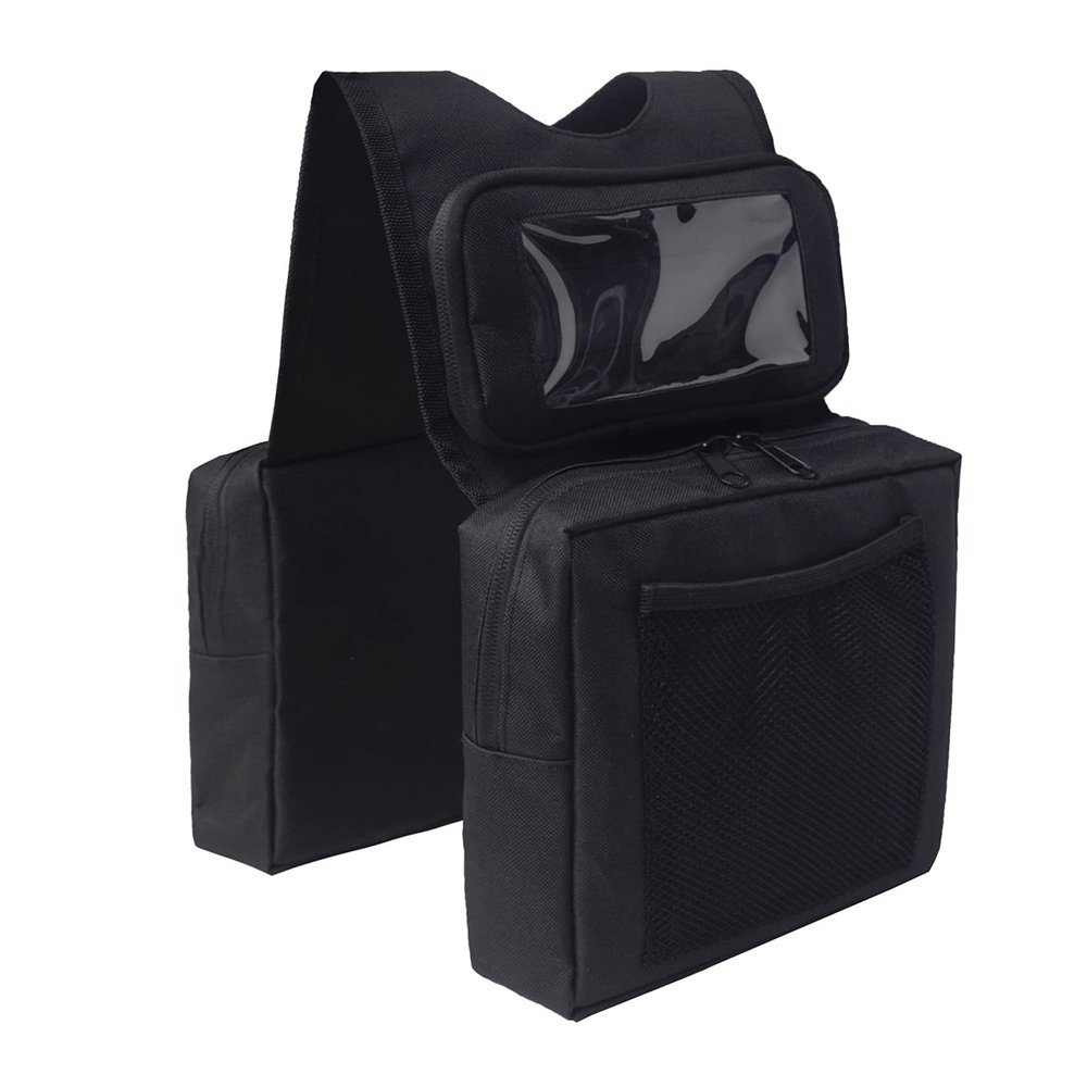 UNISTRENGH Snowmobile ATV Tank Saddlebags Durable Universal ATV Fender Bag Waterproof Front Accessories Storage Pack Luggage with Water/Drink Pocket (Black 01)