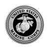 USMC Medallion 2.25 Inches Black and Silver Marine Corps EGA Eagle Globe Anchor Emblem view 1