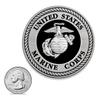 USMC Medallion 2.25 Inches Black and Silver Marine Corps EGA Eagle Globe Anchor Emblem view 2