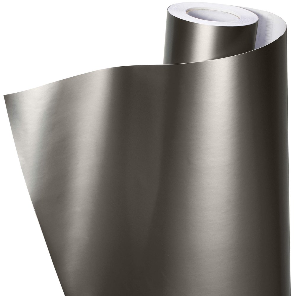 VViViD+ Premium Charcoal Grey Satin Semi-Gloss Adhesive Vinyl Wrap Roll (6ft x 5ft)