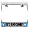 Makoroni - Lets JUST Coexist Religious Jesus Christian Chrome Metal License Plate Frame Tag Holder, #b23 view 1