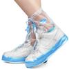 Rain Shoe Covers | Waterproof Shoe Covers for Men Women | Reusable Galoshes Overshoes (Clear/Blue, Medium) view 2