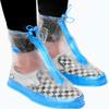 Rain Shoe Covers | Waterproof Shoe Covers for Men Women | Reusable Galoshes Overshoes (Clear/Blue, Medium) view 3