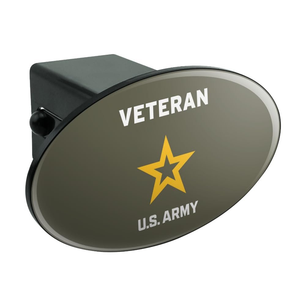 GRAPHICS & MORE U.S. Army Veteran Logo Oval Tow Trailer Hitch Cover Plug Insert