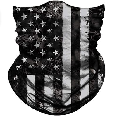 Obacle Motorcycle Face Mask Sun UV Dust Wind Protection Tube Mask Seamless Bandana Face Mask for Men Women Bike Riding Cycling Biker Fishing Outdoor Festival (US Flag Black Gray)
