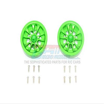 Axial SCX10 II UMG10 Upgrade Parts (AXI90075) Aluminum Front Or Rear 5 Lug Rim - 1Pr Set Green