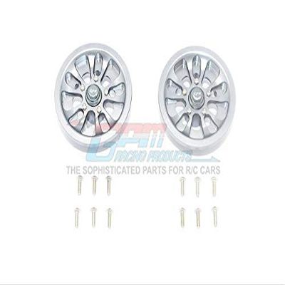 Axial SCX10 II UMG10 Upgrade Parts (AXI90075) Aluminum Front Or Rear 5 Lug Rim - 1Pr Set Gray Silver