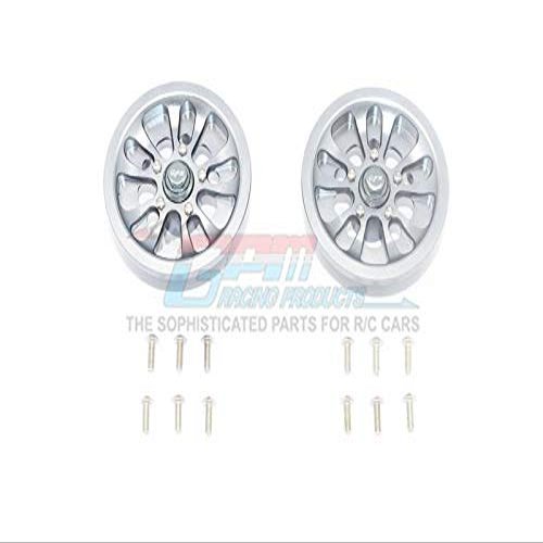 Axial SCX10 II UMG10 Upgrade Parts (AXI90075) Aluminum Front Or Rear 5 Lug Rim - 1Pr Set Gray Silver