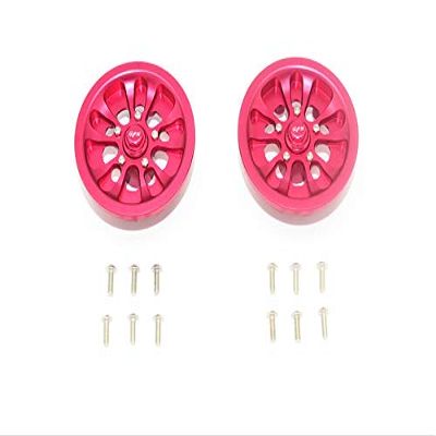 Axial SCX10 II UMG10 Upgrade Parts (AXI90075) Aluminum Front Or Rear 5 Lug Rim - 1Pr Set Red