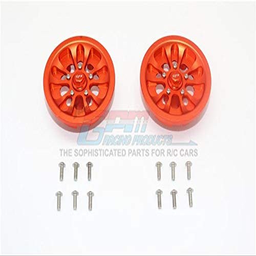 Axial SCX10 II UMG10 Upgrade Parts (AXI90075) Aluminum Front Or Rear 5 Lug Rim - 1Pr Set Orange