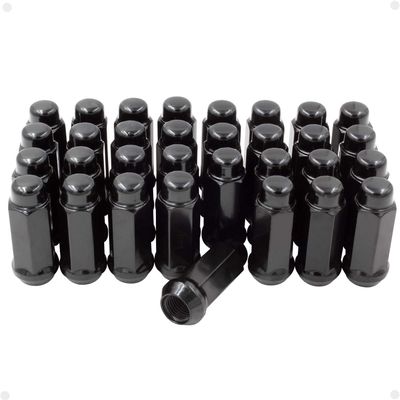 Wheel Accessories Parts 32 Pcs M14x2 14x2 Thread Bulge Acorn 2.25" Long Lug Nuts Black 3/4" 19mm Hex Fits Ford 2000-02 Excursion 1999-03 F-250 F-250 Super Duty with Aftermarket Wheels