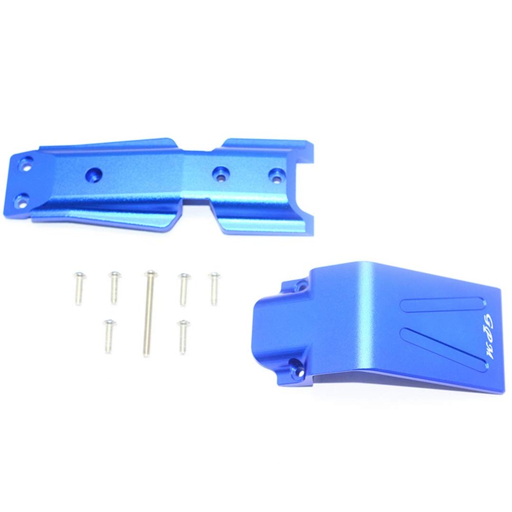 GPM for TRAXXAS-1/10 E-REVO 2.0 VXL 86086-4 Aluminum Front Skid Plate -9PC Set (Blue)