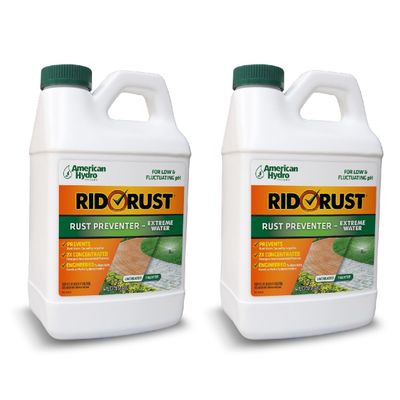 American Hydro Systems RR2 Rid O' Extreme Water Rust Stain Preventer for Irrigation Systems, 64 Fl Oz Bottle, 2 Pack