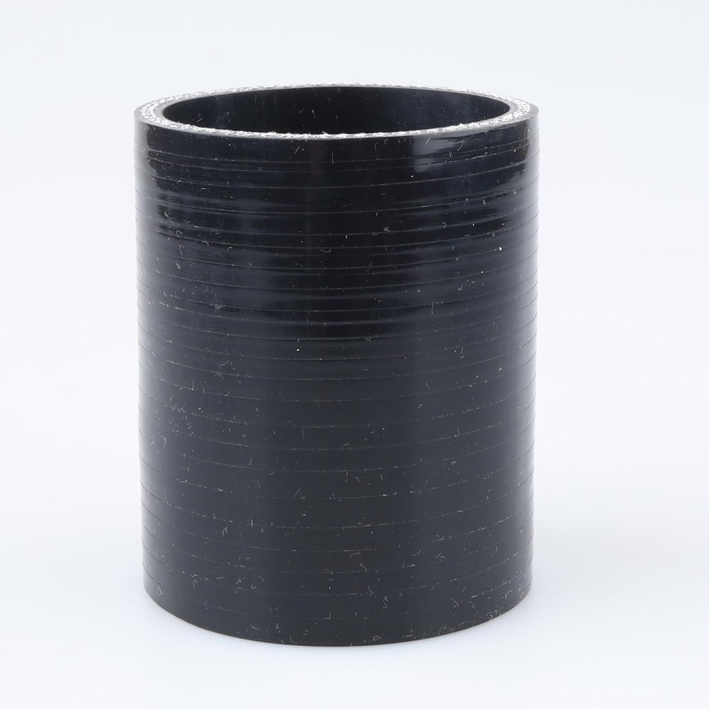 AC PERFORMANCE ID 2.17"(55mm) Straight Coupler, Length 3" (76mm), 3 Ply Reinforced, Universal Automotive Pure Silicone Hose, Black