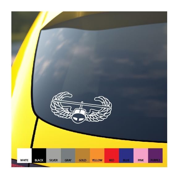Air Assault Badge Vinyl Decal (White, 7 inches Wide)