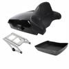 TCMT Chopped Black Lacthes Trunk Wrap Around Backrest 2 Up Mounting Rack Fit For Harley 2014-2025 Touring CVO Road King Road Glide Street Glide Electra Glide Pack view 1