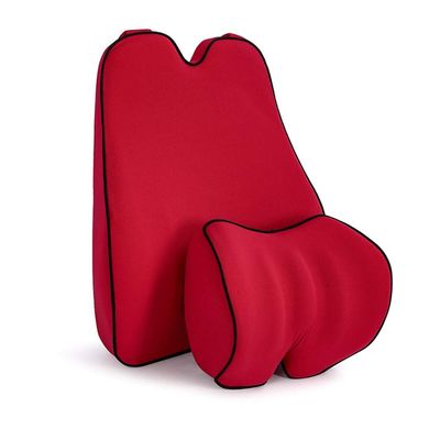 Car Lumbar Support Back Cushion & Headrest Neck Pillow Kit Cushion Memory Foam with Back Pain Relief for C2 C4L C6 C-Zero E-mehari C1 C3 Picasso Elysee 1PCS Red