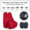 Car Lumbar Support Back Cushion & Headrest Neck Pillow Kit Cushion Memory Foam with Back Pain Relief for C2 C4L C6 C-Zero E-mehari C1 C3 Picasso Elysee 1PCS Red view 2