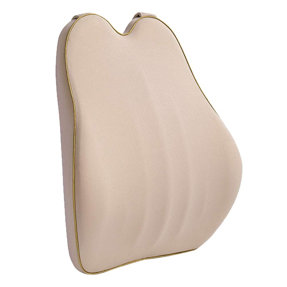 Car Lumbar Support Back Cushion Memory Foam with Back Pain Relief for Mustang S-max Galaxy Touraeo Courier Explorer 1PCS Beige