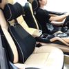 Car Lumbar Support Back Cushion & Headrest Neck Pillow Kit Cushion Memory Foam with Back Pain Relief for Lancer EX Lancer Galant Grandis I-miev ASX 1PCS Black view 2