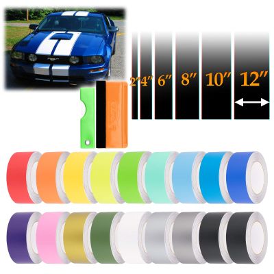 Free Tool Kit 8" Wide 10FT Long Matte Orange Racing Stripes Vinyl Wrap Rally Decals Stripe Sticker