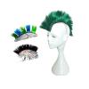 HHongJM Helmet Hawks Motorcycle Helmet Mohawk Synthetic Wigs for Bicycle/Almost Helmet/Stick Reusable Design (Green) (Helmet Not Included) view 1