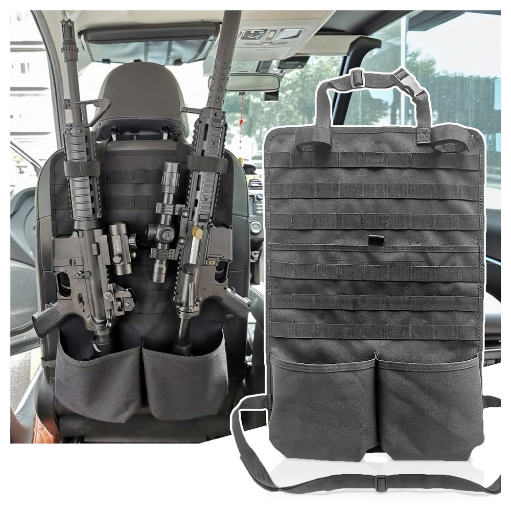 Yawayda Tactical Car Seat Back Organizer, MOLLE Vehicle Seat Panel for Hunting Gear Storage, 2 Pack