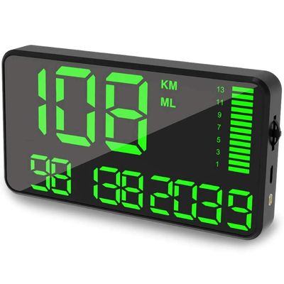5.5'' Speedometer Odometer Display MPH/KMH with Over Speeding Alarm for All Vehicle Truck Bicycle Motorcycle, Speed, Driving Mileage, Time Calculation