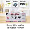 Eurow 200GSM Microfiber Cleaning and Drying Cloths with Dispenser Box, Reusable, Streak-Free, Scratch-Free, Ultra Absorbent, Edgeless for All Surface Types, 12x12in, 50-Pack, White view 4