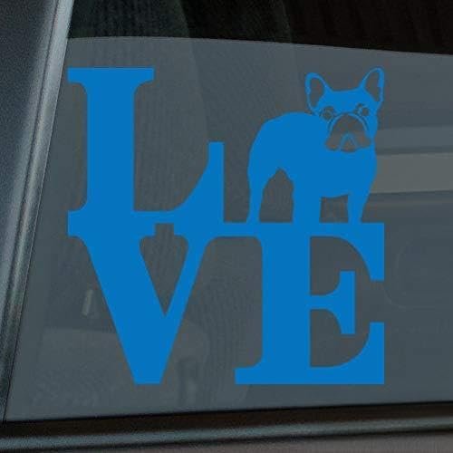 Mister Petlife Love French Bulldog Sticker Vinyl Auto Window Park Frenchie Blue 5.50" x 5.50"